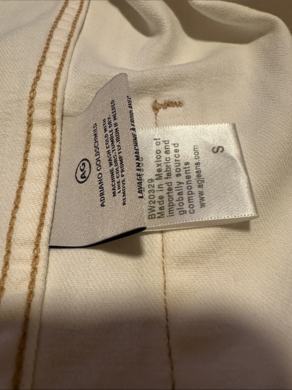 Ag Adriano Goldschmied White Cropped Denim Jacket - Picture 7 of 8